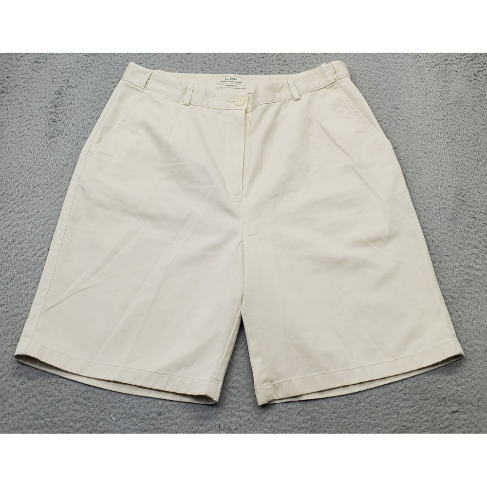 L.L. Bean Chino Shorts Women's 14R Tan‎ Original Fit Outdoor Summer 8.75" Inseam
